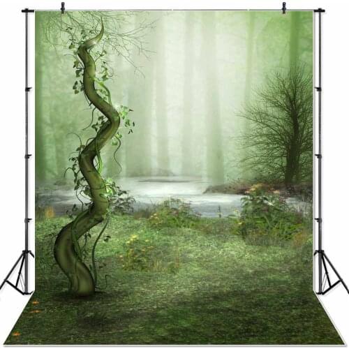 Spring Fairy Tale Forest Backdrop Fairy Tale Backdrop Photography Background Cartoon Dreamlike Forest Backdrop Flowers Tree Vine