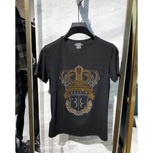 Popular Street Hip Hop Plus Summer Breathable Best Selling Diamond Cartoon Young Bodybuilding Mens T-Shirt