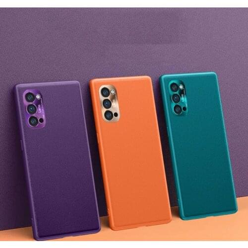 Leather Case For OPPO Find X2 X3 Pro X2 Lite Neo Reno 3 4 5 Pro Plus Metal Camera Lens Protection Cover shockproof Phone Case