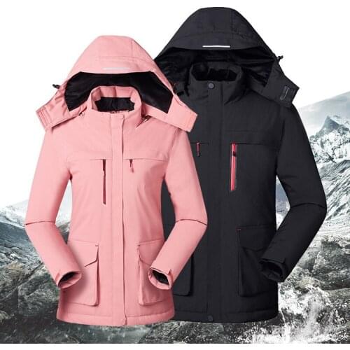 Smart Heating Mens Outdoor USB Charging Heating Cotton Clothes Warm Mountaineering Large Size Coat Female Hooded Coat 6 Colors