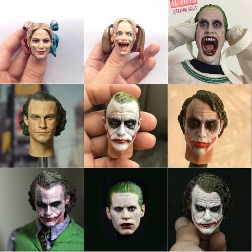 1/6 Scale Male Joker Head Sculpt Heath Ledger Joaquin Phoenix Leto Head Carving Makeup Version for Clown Action Figures