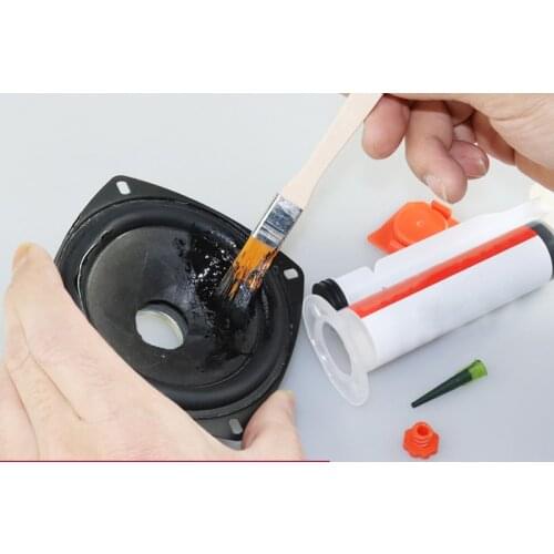 30ML Speaker Repair Glue Set Speaker Cone Tray Electronic Seal Black Repair Glue Professional Audio Adhesives Repairing Kit