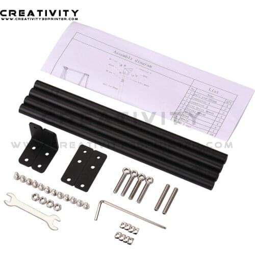 Creativity 3D Printer Pull Rod Kit Upgrade Black Supporting Aluminum Profile Set for CR10S/10S4/10S5/TEVO/CR10