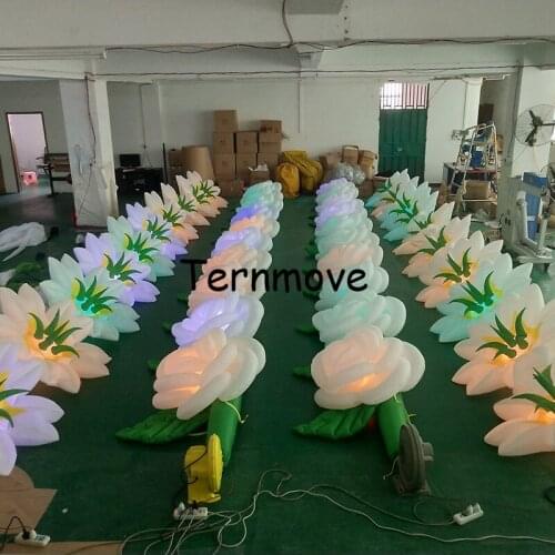 Customized Inflatable Artificial rose Flower Chain inflatable lily Flower String lotus pipe For Party Decoration