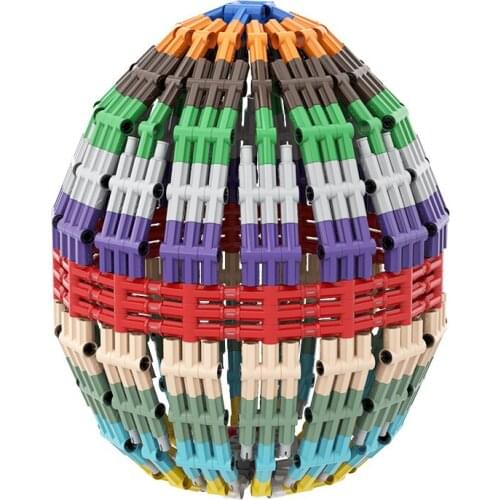 New Easter Day Colored Eggs Bunny Animal Rabbit Diy Education Model Building Blocks Brick Kits Toys for Children 891pcs