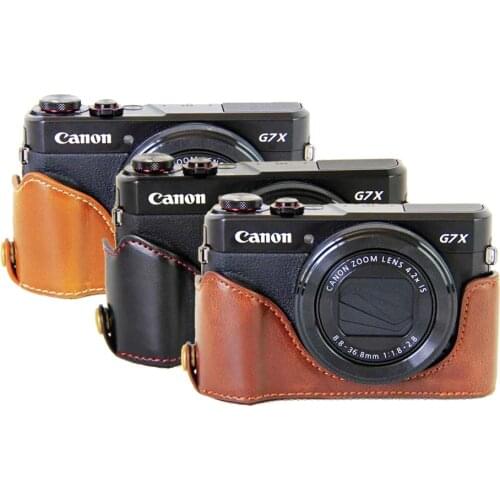 New PU leather Camera Case Half Bag For Canon Powershot G7X II G7X mark 2 G7XII G7X3 G7X III Digital Camera