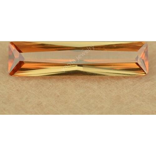 Wholesale 3x7mm~5X20mm 5A Champagne Color Elongated Rectangle Shape Baguette Cut Lab Grown Cubic Zirconia Gems Loose CZ Stone