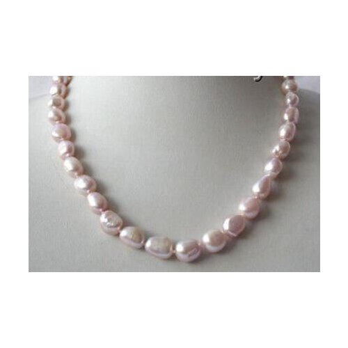 Stunning 9-10mm baroque lavender freshwater cultured pearl necklace s699