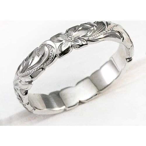 Simple Stylish Women Band Rings Exquisite Rose Flower Carved Pattern Low-key Couple Rings Anniversary Gift Versatile Jewelry