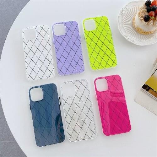 Luxury Laser Neon Diamond Double IMD Case For Iphone 12 Pro Max 11 X Xr Xs Soft Air Shockproof Protect Clear Cover For 7 8 Plus