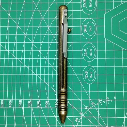 Retro Solid Brass Tactical Pen Bolt Action EDC Pocket Pen for Pocket Business Signature
