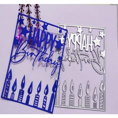 Happy birthday, greeting card bac Metal Cutting Dies for DIY Scrapbooking Album Paper Cards Decorative Crafts Embossing Die Cuts
