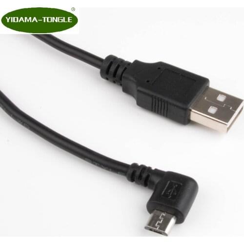 DC power plug USB convert to Micro USB L Shape Black Right Angle Jack with cord connector cable