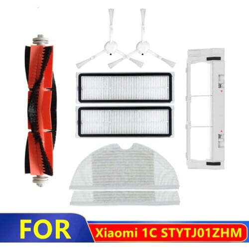 Main Brush Cover Side Brush Hepa Filter Mop Rag Replacement For Xiaomi Mijia 1C/ STYTJ01ZHM Robotic Vacuum Cleaner Parts