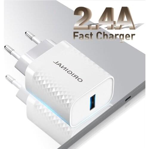 Cargador USB 2.1A para iPhone 12 Pro Max iPad, adaptador de enchufe europeo y estadounidense para Samsung S20 S10, Xiaomi