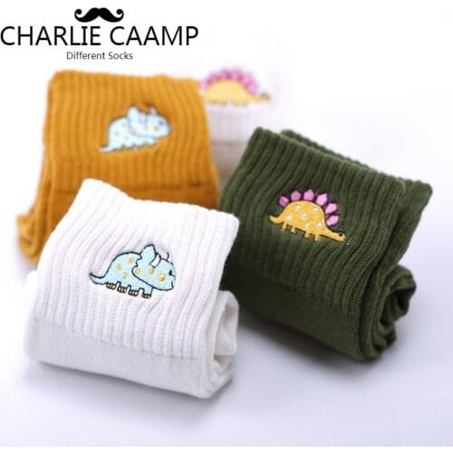 Women Socks Autumn Winter New Cotton Socks Cartoon Animal Embroidery Dinosaurs Creative Personality Trend Harajuku Socks W104