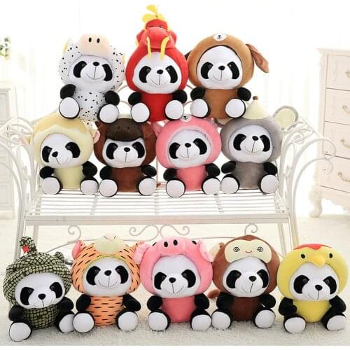 1Pc Cute Panda Chinese Zodiac Plush Stuffed Doll Toy Sofa Decor Birthday Gift Birthday Gift Boy Girl Toy