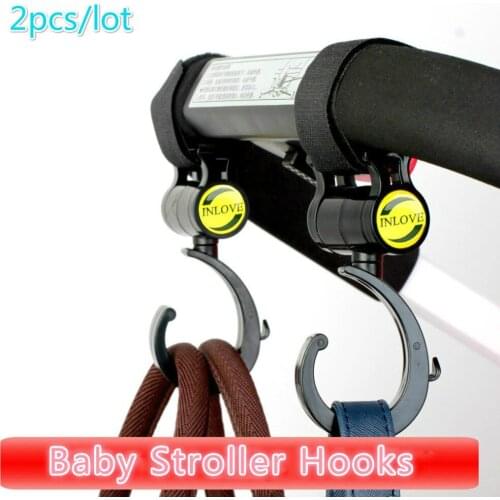 2pcs/lot Multi Purpose Baby Stroller Hook Accessories 2018 Pushchair 360 Swivel Hanger Hooks Carriage Storage Bag Baby Carriage