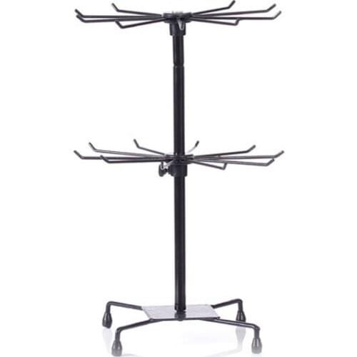 2 Tier Black Wrought Iron Bracelet Necklace Jewelry Display Spinning Desktop Home Organization