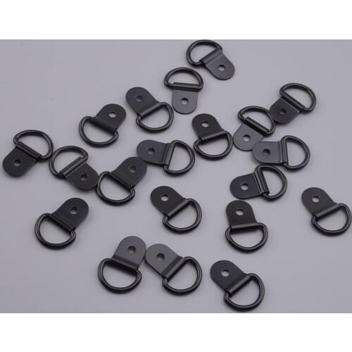 20pcs/Set D Shape Tie Down Anchors Lashing Ring Black for Car Truck Trailer RV Boats