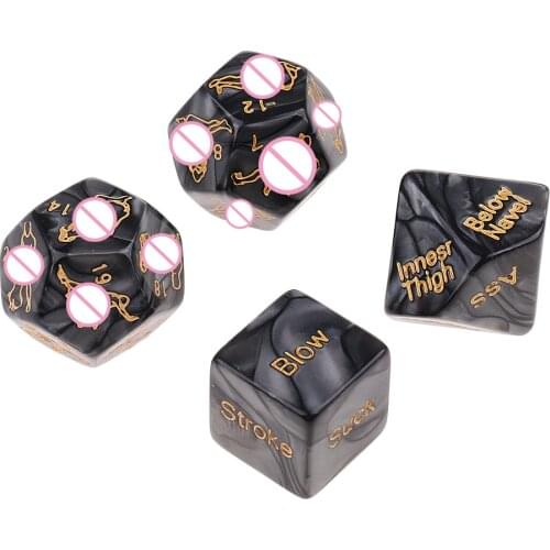 4x Black Adult Game Aid Dice Position Dies Toy for Couple Foreplay