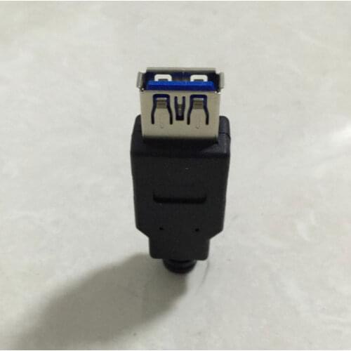 USB 3.0 Female 9pin Connector with Assembly Shell Solder Type for OEM DIY ODM Black Color