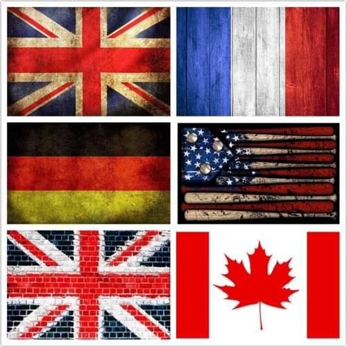 Diamond Painting DIY 5D Cross Stitch British/Canada/Germany/USA National Flag Pattern Diamond Art Kit Embroidery Handmade DIY