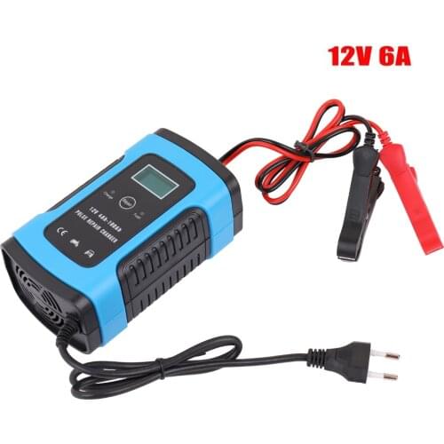 DC13.8V 6A Full Automatic Car Battery Charger Smart Fast Pulse Repair Chargers For Wet Dry Lead Acid Accumulators 4AH-100AH 12V
