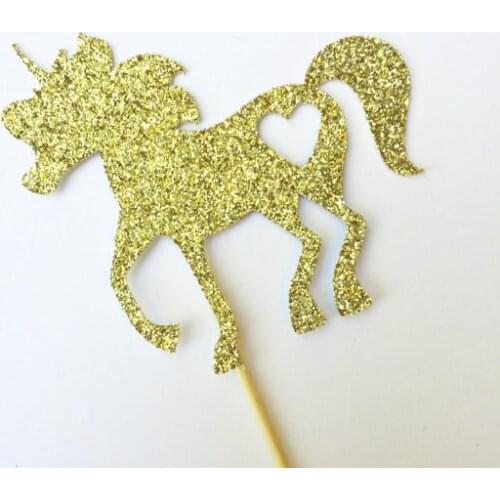 Glitter heart Unicorn wedding cupcake toppers birthday Appetizer Picks Bridal baby shower Bachelorette party decorations