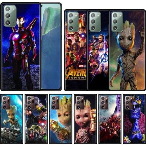 CellPhone Case For Samsung Galaxy Note 20 Ultra 10 5G Plus Lite 9 8 Silicone Capa Black Soft Fundas Guardians Marvel Avengers