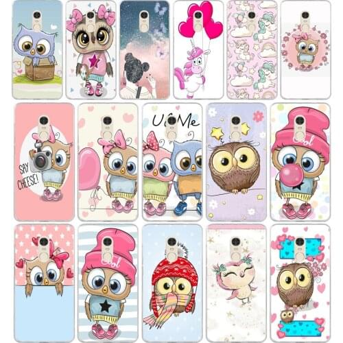322FG Cute cartoon owl Soft Silicone Tpu Cover phone Case for xiaomi redmi note 4A 4X 6 Pro 6A