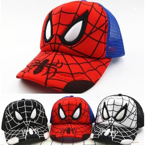 2021 New Spiderman Kids Hat Marvel Anime Peaked Spiderman Baseball Cap Outdoor Cartoon Sun Hat Baby Boys Birthday Gifts Toys