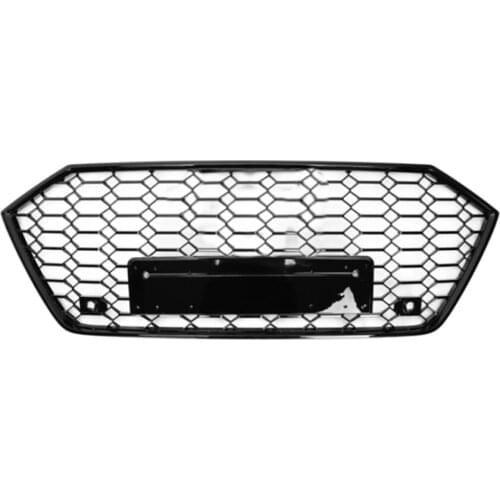 For RS7 Style Front Sport Hex Mesh Honeycomb HoodGrill Gloss Black for Audi A7/S7 2019 2020 CarAccessories