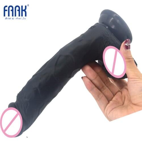FAAK Black realistic dildo silicone penis with suction cup sex toys for women big cock lesbian msturbator fetish sex products