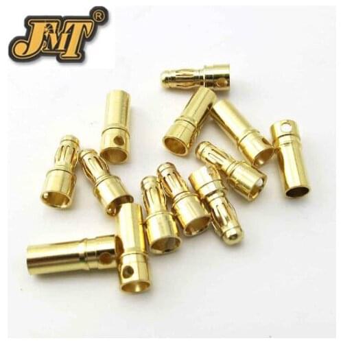JMT 6 pairs Thick Gold Plated 3.5mm Bullet Connector ( banana plug ) For ESC battery RC Quadcopter Drone