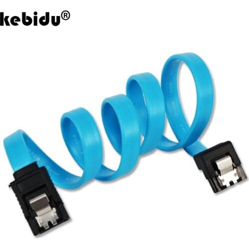 Kebidu 2019 New 50CM SATA 3.0 Cable traight Right Angle 6Gbps 6GB/s SATA III SATA 3 Cable Flat Data Cord for HDD SSD Super Speed