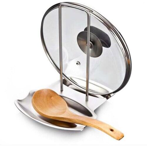 Stainless Steel Pot Cover Frame Anvil Board Frame Hotel Supplies Soup Spoon Leach Soup Shell Kitchen Accessories 270gE