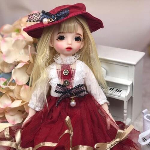 30cm Princess Doll Girls Toy Dress Up Doll Bjd 1/6 Joints with Shoes Clothes 3D Eyes