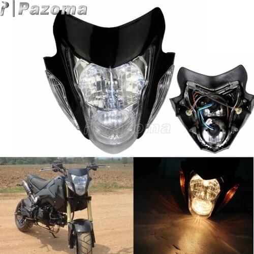 Streetbike Bulb Headlight Motocross Supermoto Headlight Fairing for Honda CRF XR Suzuki Yamaha YZ YZF XTZ WR Dirt Bike Enduro