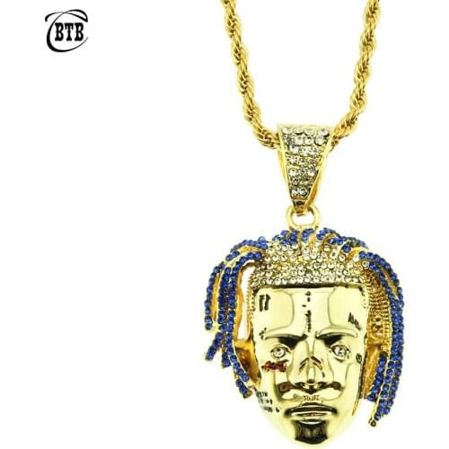Fashion Rapper XXXTentacion Pendant Hip Hop Necklace Men Iced Out CZ Charms Chains Punk Gold Silver Jewelry Gifts