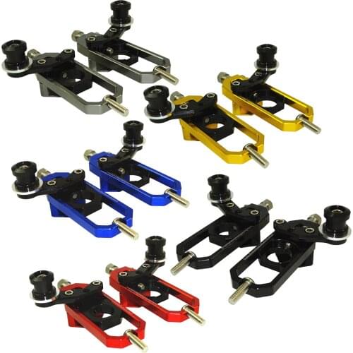 Motorcycle Chain Adjusters Tensioners with Swingarm Spools Sliders Kit For Kawasaki Ninja ZX 6R ZX-6R ZX6R 2009 2010 2011 2012