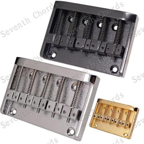 A set Chrome 5 Strings Bass Bridge For Bass Guitar Saddle guitar accessories parts Musical instrument