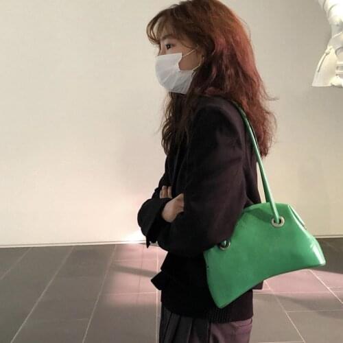 2021 New Pu Leather Womens Clip Bags Fashion Baguette Bag Female Shoulder Armpit Bags Brand Travel Handbag Lady Clutch Purse