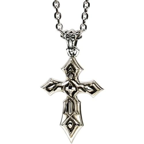 Cross stainless steel necklace for men Thorns Punk vintage style fashion jewelry