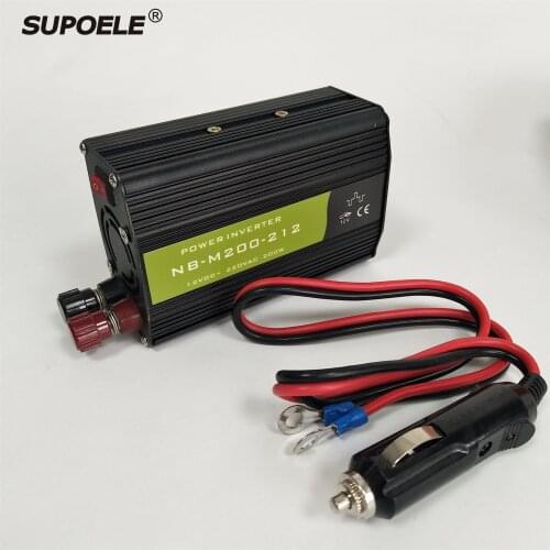 DC 12V 24V To AC 220V 110V 50/60Hz Modified Sine Wave Power Mini Smart Off Grid Type Car Power Inverter 200W with 5V USB Output