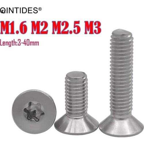 QINTIDES M2-M4 Hexalobular Socket Countersunk Head Screws Six-Lobe Flat Screws 304 Stainless Steel Screw