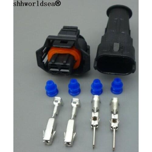 Shhworldsea 2Pin car male female 3.5mm Auto Senser Plug For Bosch diesel common rail injector pin auto electrical connector