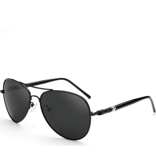 Black pilot sunglasses men polarized uv400 high quality retro vintage men sunglasses polarized driving sunglasses for male women