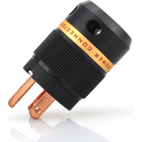 Viborg VM501 US AC Power Plug Pure Copper Hifi Audio Plug IEC Connectors Pure Copper US AC Power Connector