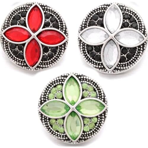 XH387 flower Metal 18mm Snap button jewelry